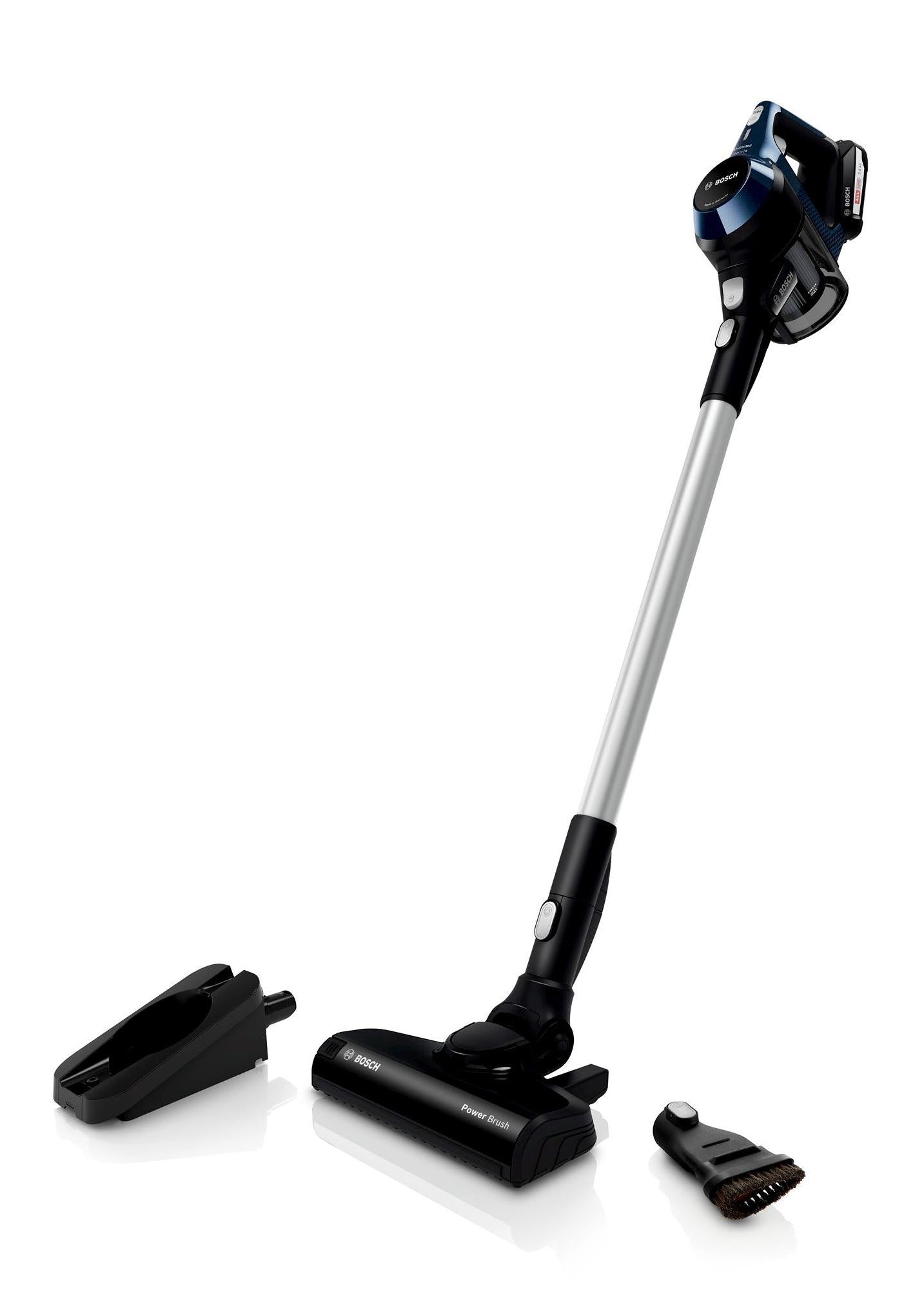 Bosch Bosch Serie 6 BBS611PCK aspirateur balai et balai électrique Aspirateur-balai 2 en 1 Batterie Sec Filtre hygiénique Sans sac Bleu 2,5 Ah