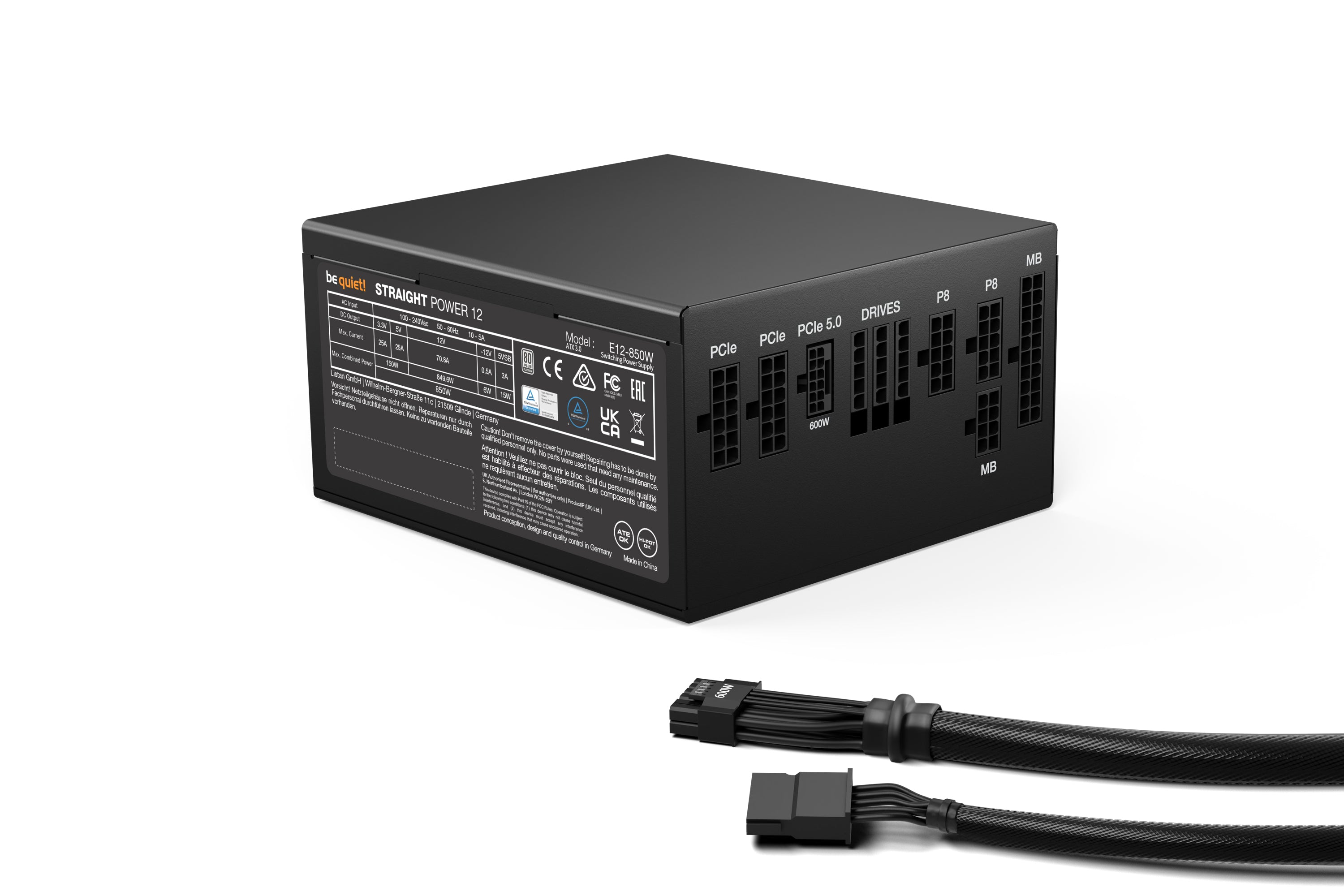 be quiet! Straight Power 12 850 W | Alimentation ATX 3.1, 80 Plus Platinium