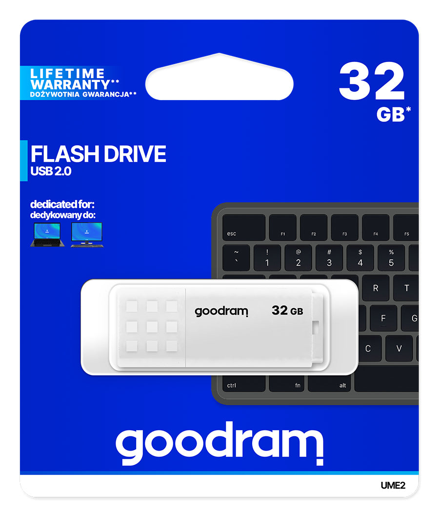 Goodram UME2 lecteur USB flash 32 Go USB Type-A 2.0 Blanc