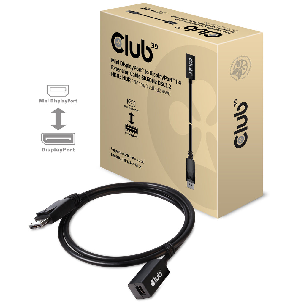 CLUB3D CAC-1120 câble DisplayPort 1 m Mini DisplayPort Noir