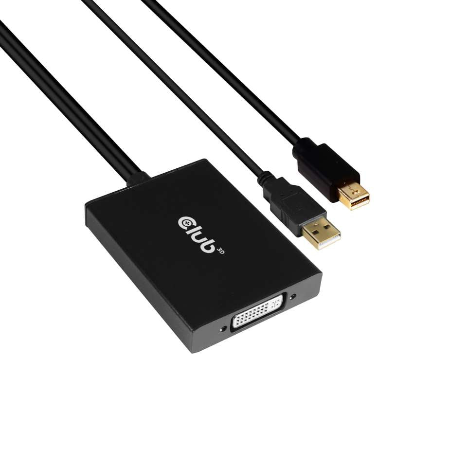 CLUB3D cac-1130 0,6 m MiniDP/USB-A DVI-D Noir