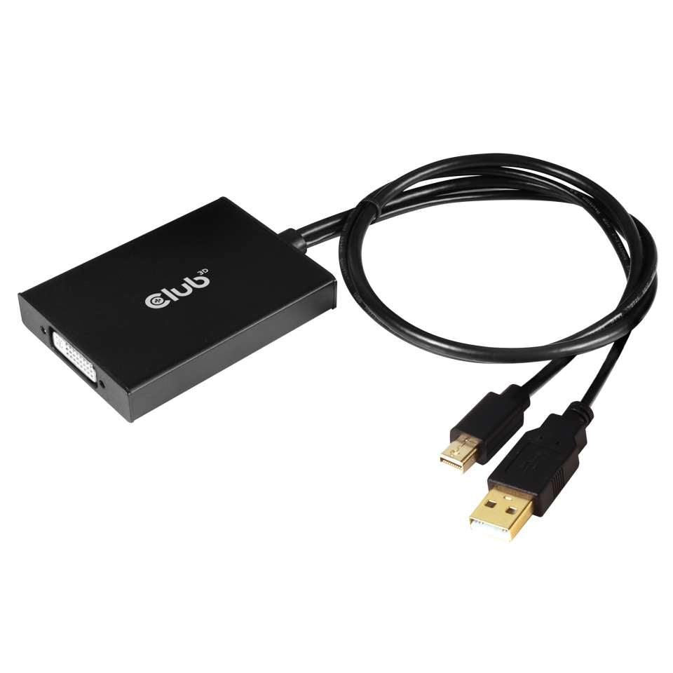 CLUB3D cac-1130 0,6 m MiniDP/USB-A DVI-D Noir