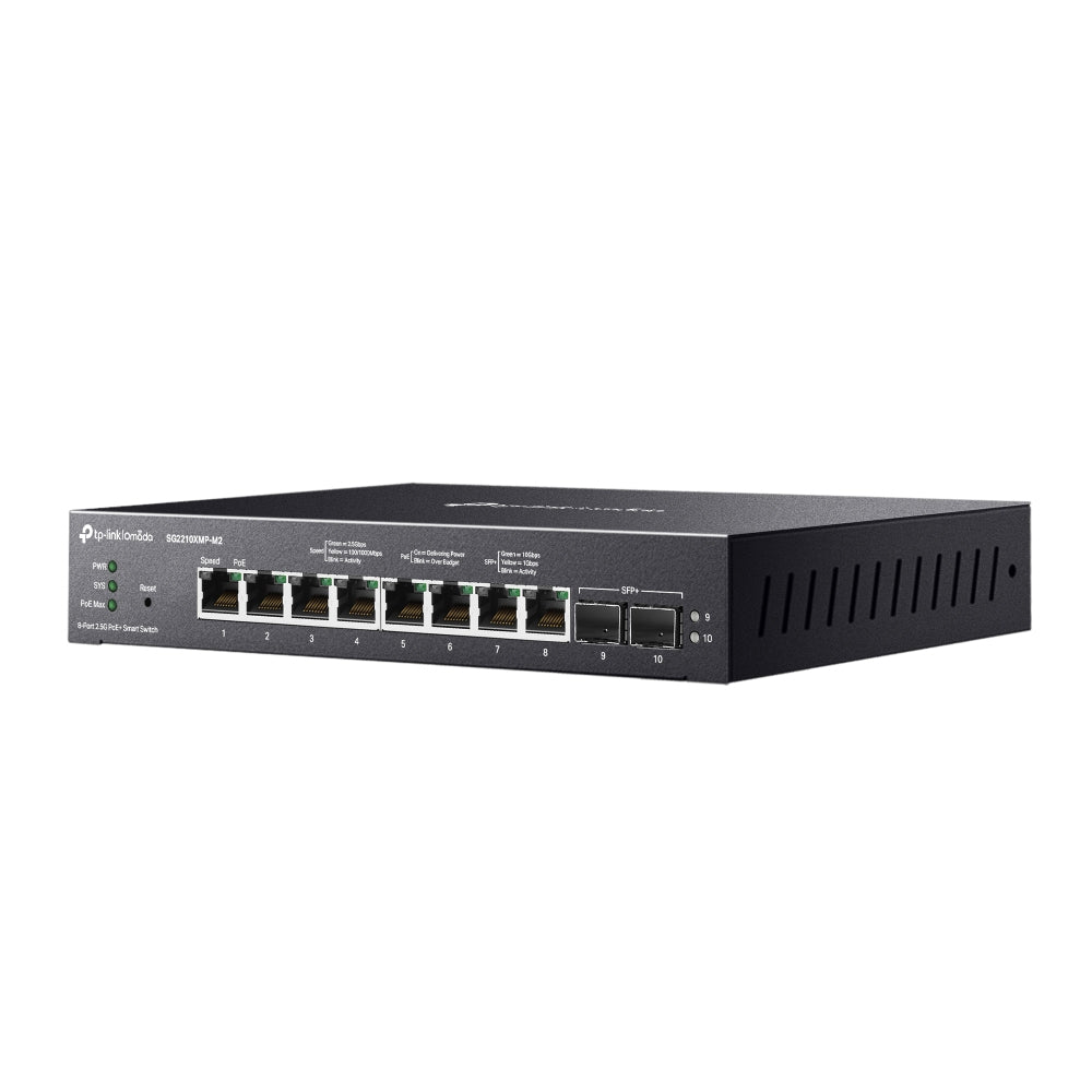 TP-Link Omada SG2210XMP-M2 Commutateur Réseau Géré L2/L2+ 2.5G Ethernet PoE, Noir