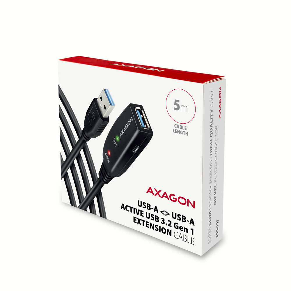 Axagon ADR-305 USB 3.2 Gen 1 A-M -> A-F active extension/repeater cable 5m - Kabel - Digital/Daten câble USB USB 3.2 Gen