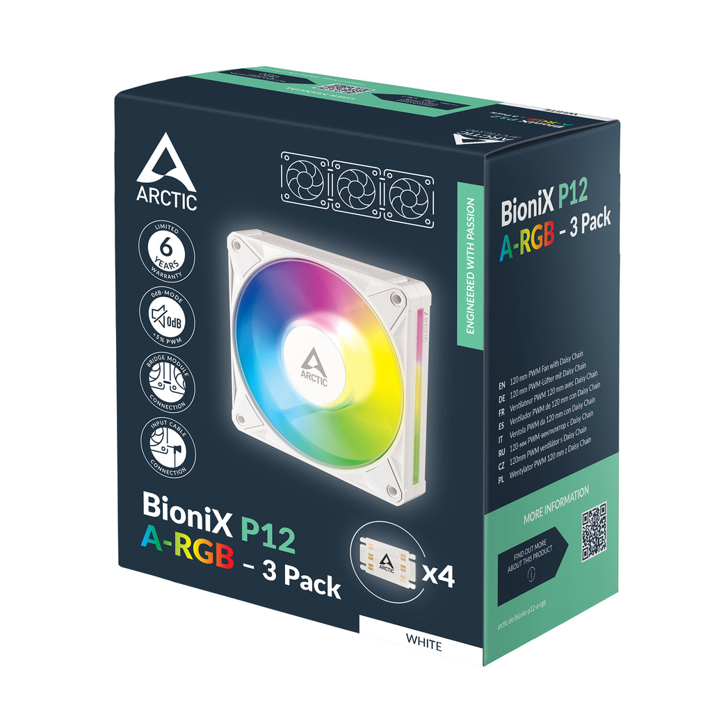 Arctic BioniX P12 A-RGB Case Fan White 3-Pack