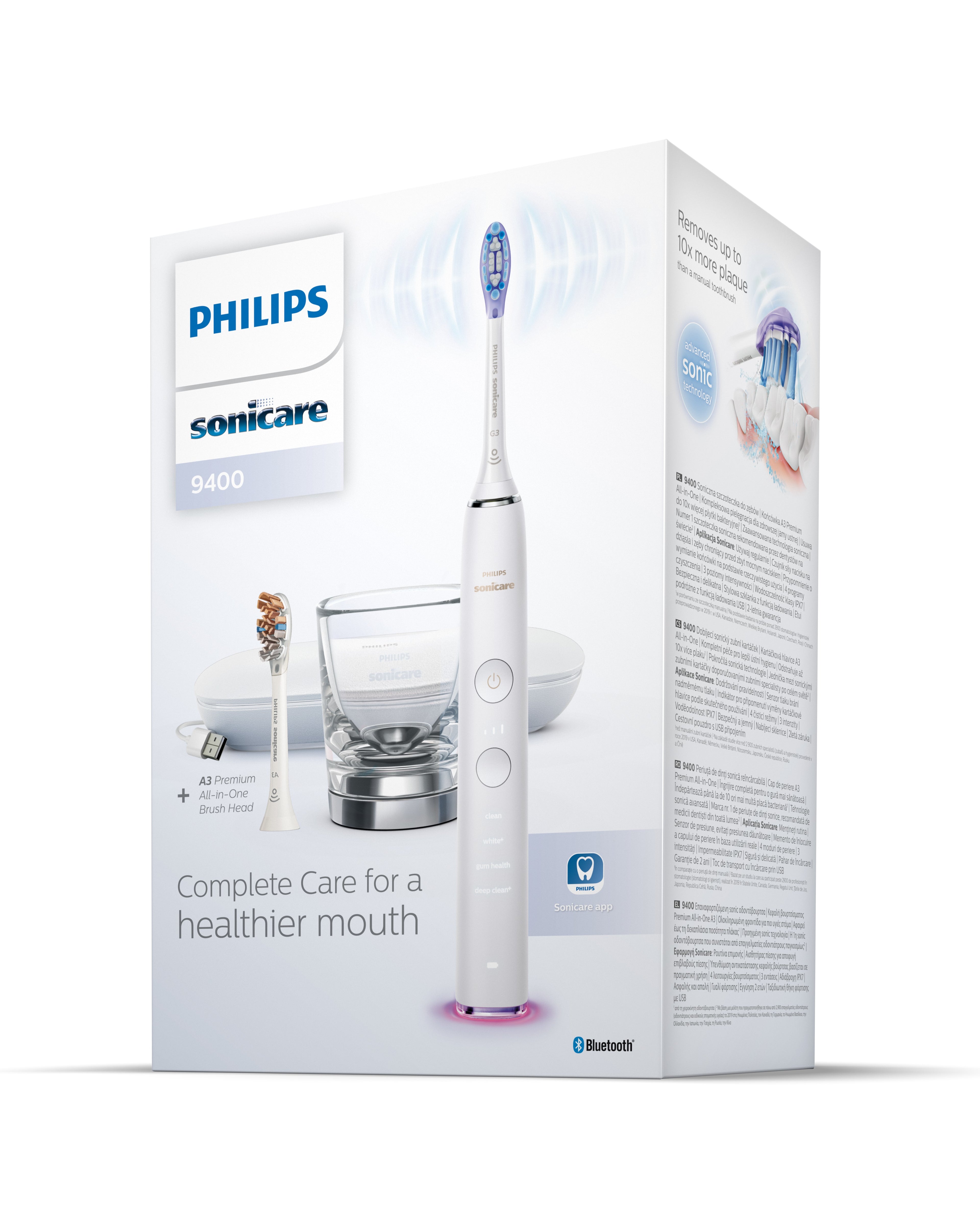Philips Sonicare DiamondClean Smart DiamondClean Smart 9400 HX9917/88 Brosse à dents électrique avec application - Blanche