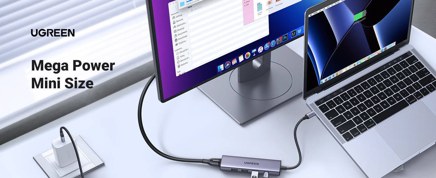 Ugreen 20956A hub & concentrateur USB Type-C 5000 Mbit/s Argent