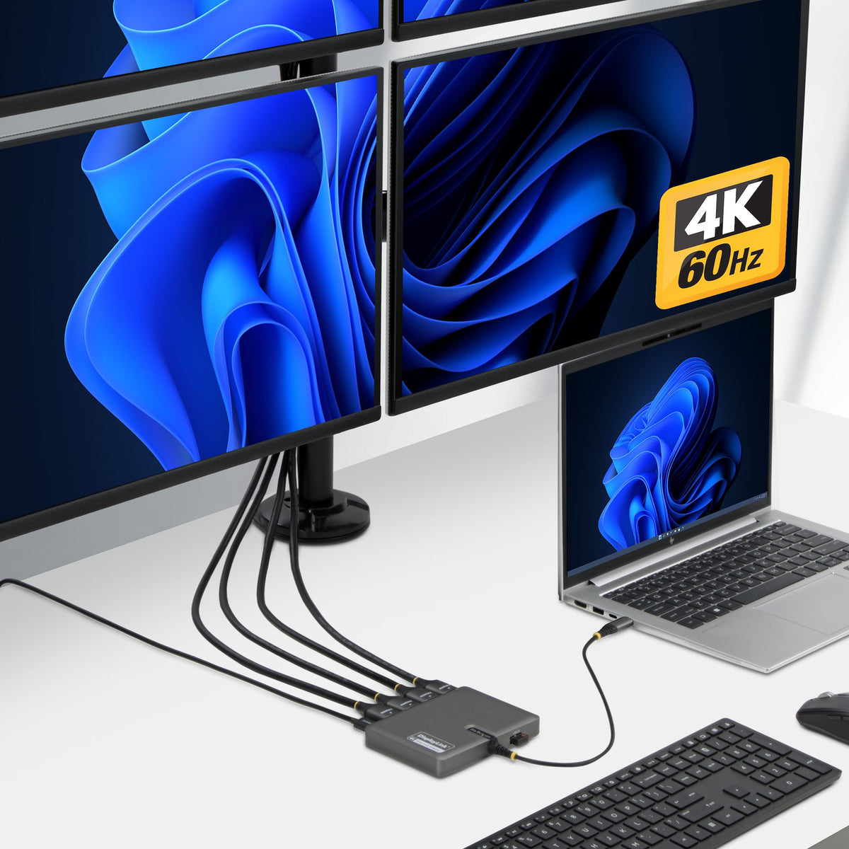 StarTech.com QUAD-USB-HDMI-ADAPT station d'accueil Avec fil USB 3.2 Gen 1 (3.1 Gen 1) Type-C Gris - vue 4