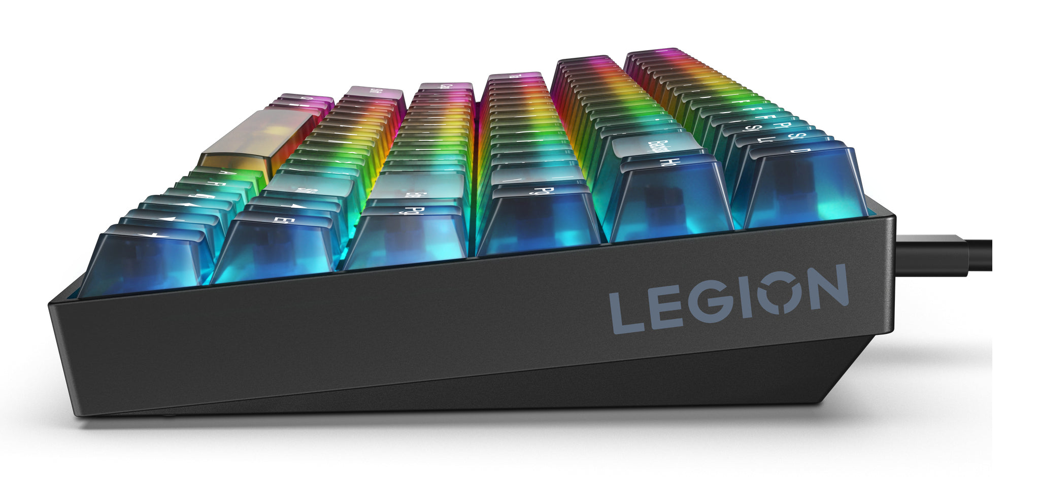 Lenovo Legion K510 Mini Pro clavier Gaming USB Anglais américain Noir, Transparent