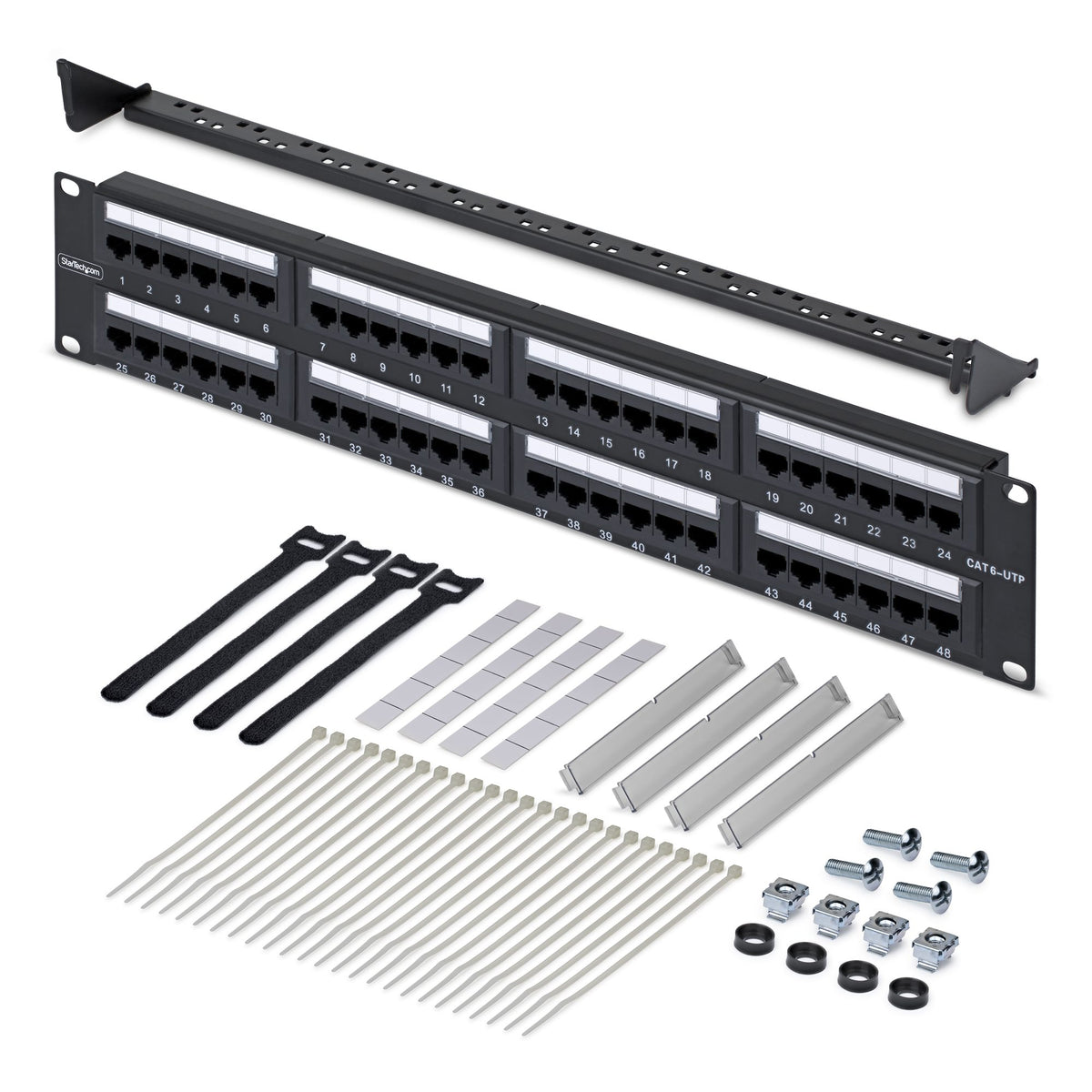StarTech.com Panneau Patch Cat6 48 Ports 2U Monté en Rack, RJ45, UTP, 110 Punch-Down