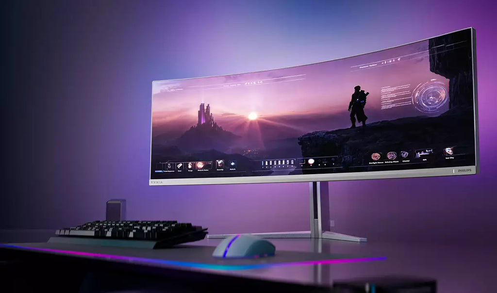 Philips Evnia 8000 49M2C8900L/00 écran plat de PC 124,2 cm (48.9") 5120 x 1440 pixels Dual QHD QD-OLED Blanc