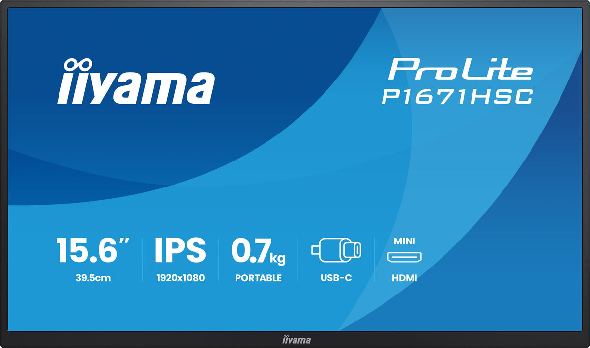 iiyama ProLite P1671HSC-B1 écran plat de PC 39,6 cm (15.6") 1920 x 1080 pixels Full HD LED Noir