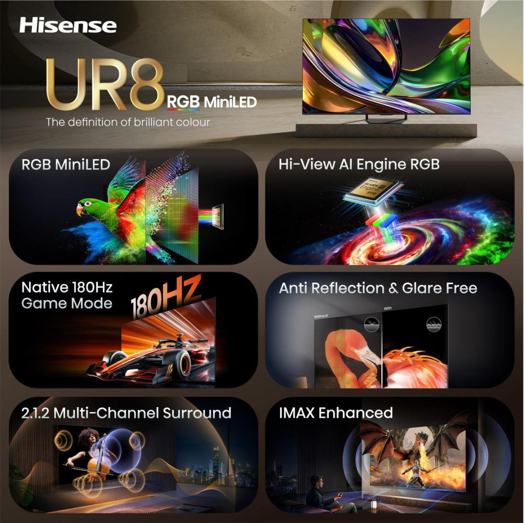 Hisense 55UR8DS 139,7 cm (55") 4K Ultra HD Smart TV Wifi Noir - vue 4