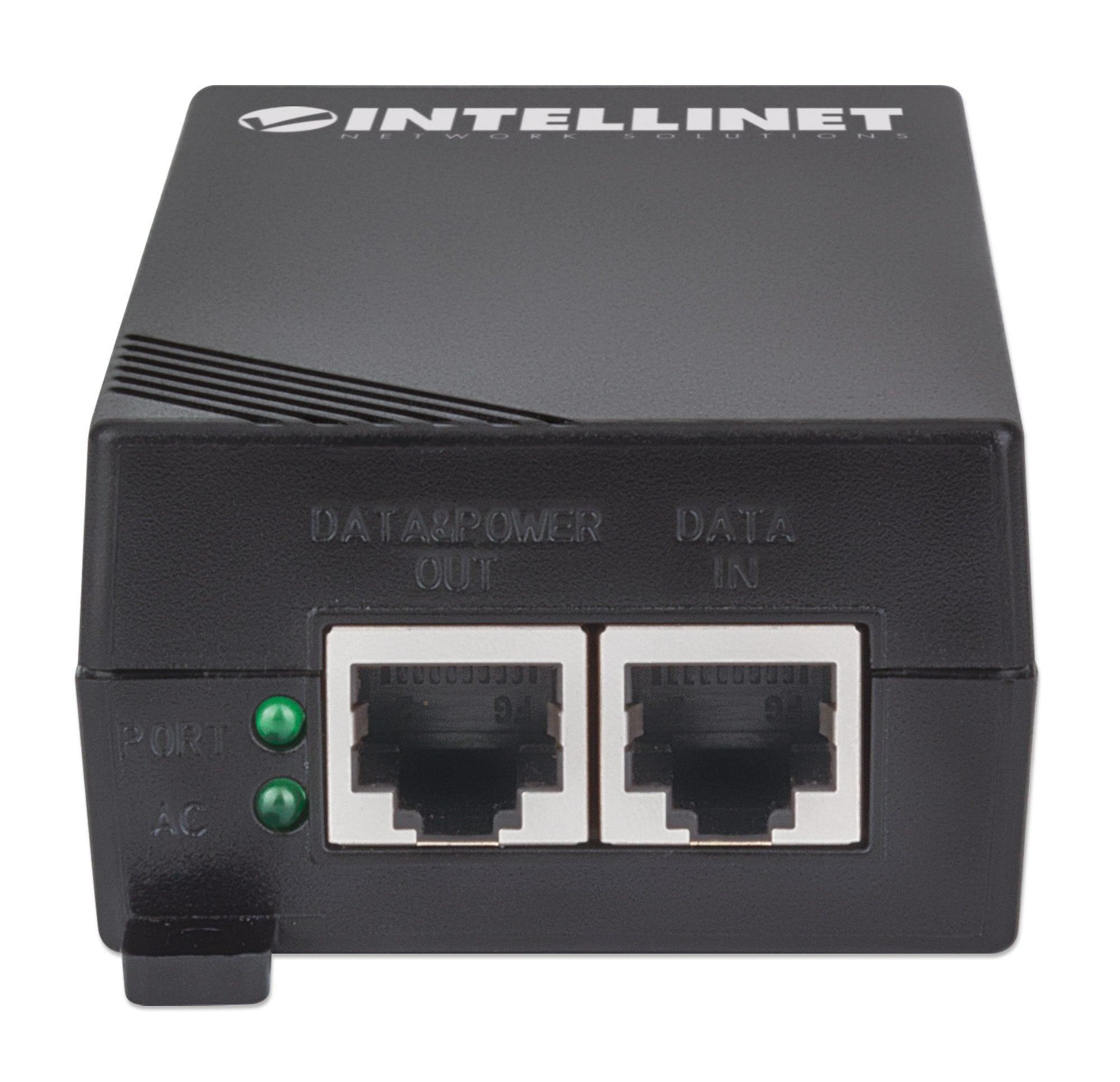 Intellinet Injecteur PoE+ Gigabit haute puissance, 1 port 30 W, conforme IEEE 802.3at/af, boîtier plastique, Alimentation par Ethernet, Power Over Ethernet, garantie de 3 ans