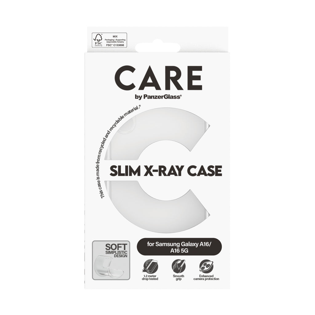 PanzerGlass CARE X-Ray Case pour Samsung Galaxy A16 4G et A16 5G, Coque de Protection Transparente
