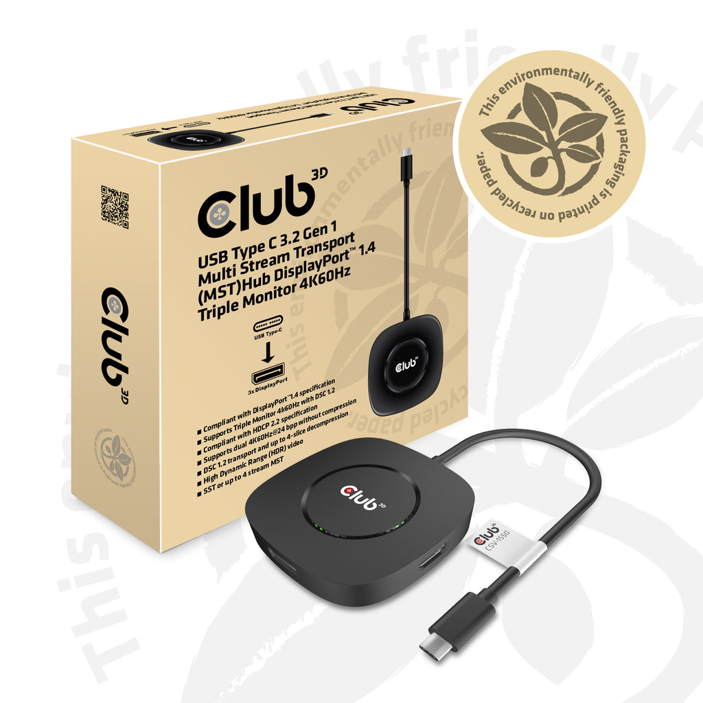 CLUB3D CSV-1550 station d'accueil Avec fil USB 3.2 Gen 1 (3.1 Gen 1) Type-C Noir