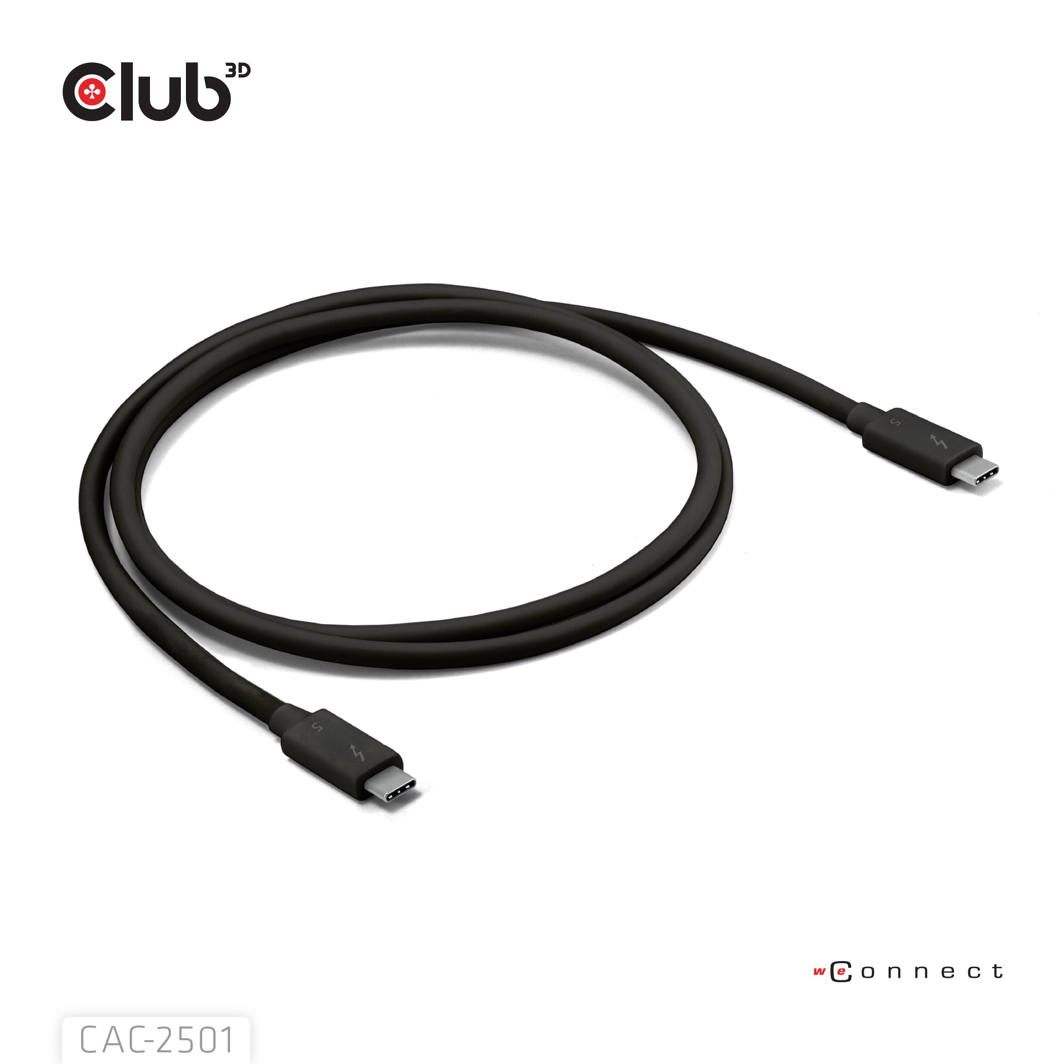 CLUB3D CAC-2501 Câble Thunderbolt 1 m 120 Gbit/s Noir