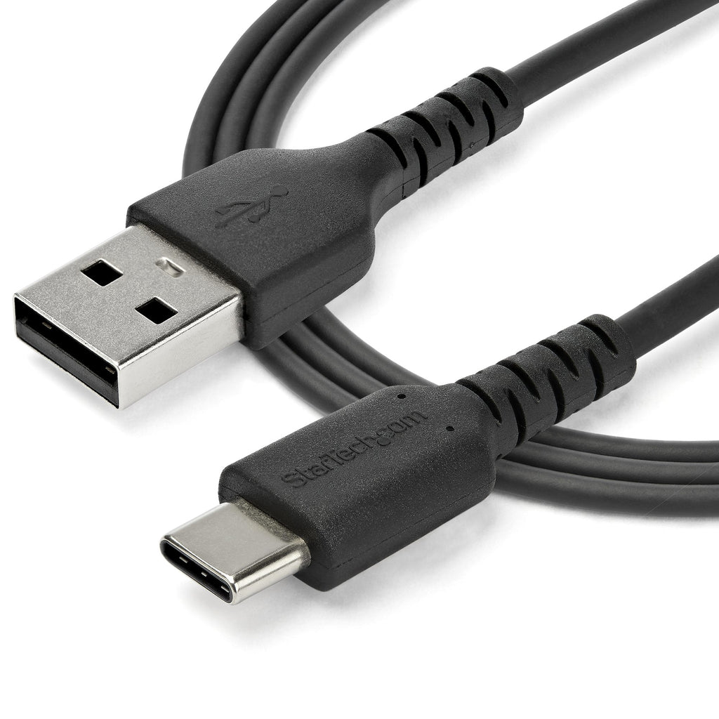 StarTech.com StarTech.com Câble de Charge Rapide USB-A vers USB-C de 1m, Robuste, Charge et Synchronisation, 3A, USB 2.0, Gaine TPE Noire et Fibre d'Aramide - Cordon de Charge USB