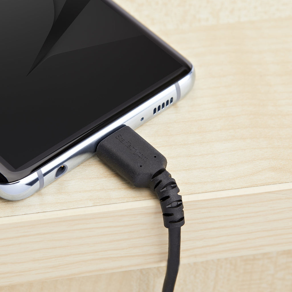 StarTech.com StarTech.com Câble de Charge Rapide USB-A vers USB-C de 1m, Robuste, Charge et Synchronisation, 3A, USB 2.0, Gaine TPE Noire et Fibre d'Aramide - Cordon de Charge USB