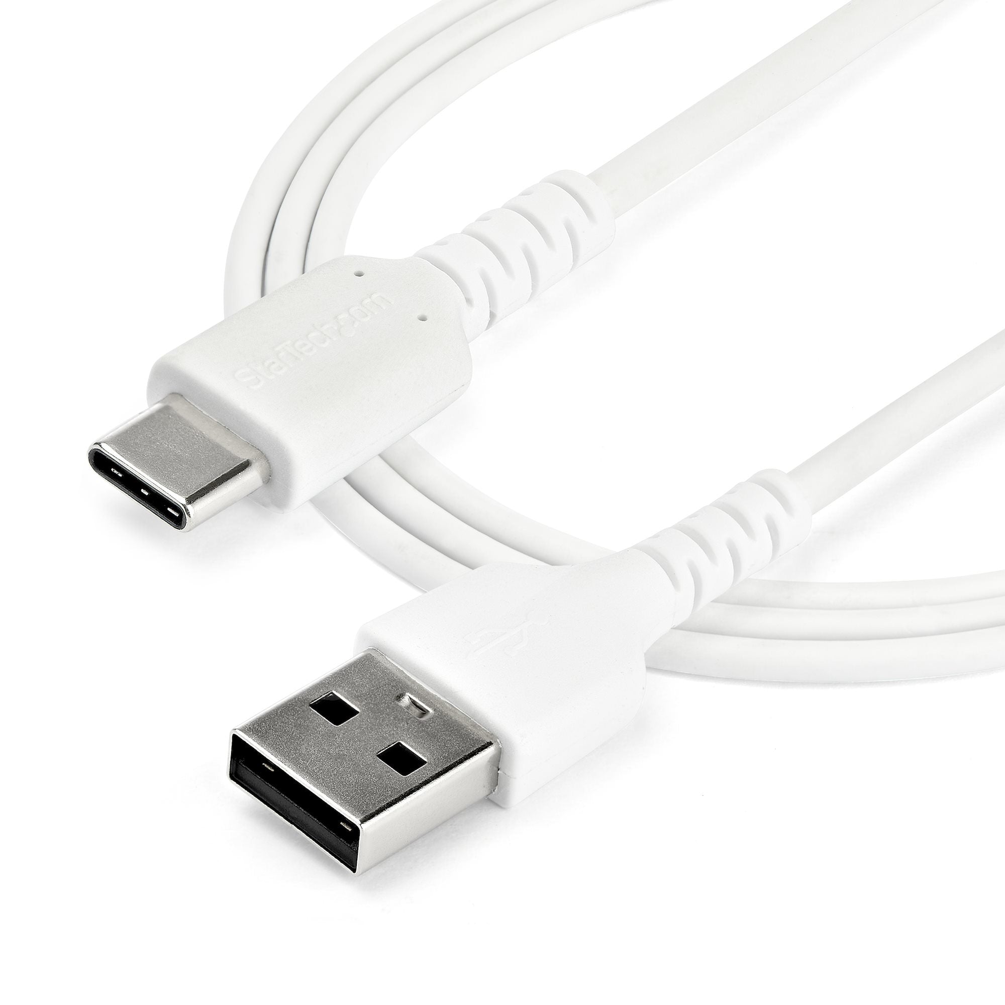 StarTech.com StarTech.com Câble de Charge Rapide USB-A vers USB-C de 2m, Robuste, Charge et Synchronisation, 3A, USB 2.0, Gaine TPE Blanche et Fibre d'Aramide - Cordon de Charge USB