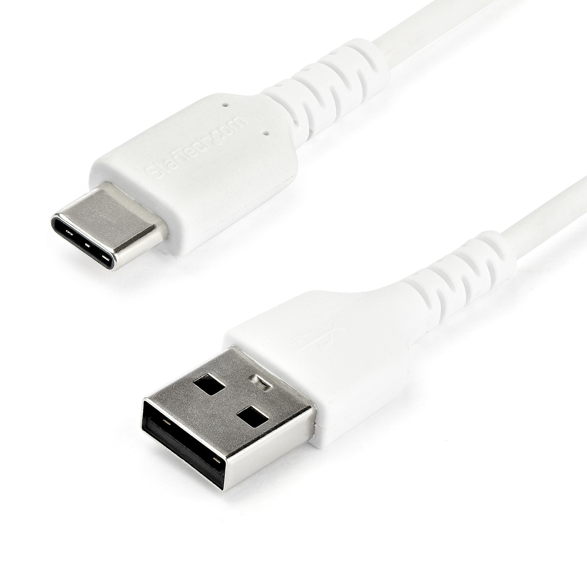 StarTech.com StarTech.com Câble de Charge Rapide USB-A vers USB-C de 2m, Robuste, Charge et Synchronisation, 3A, USB 2.0, Gaine TPE Blanche et Fibre d'Aramide - Cordon de Charge USB