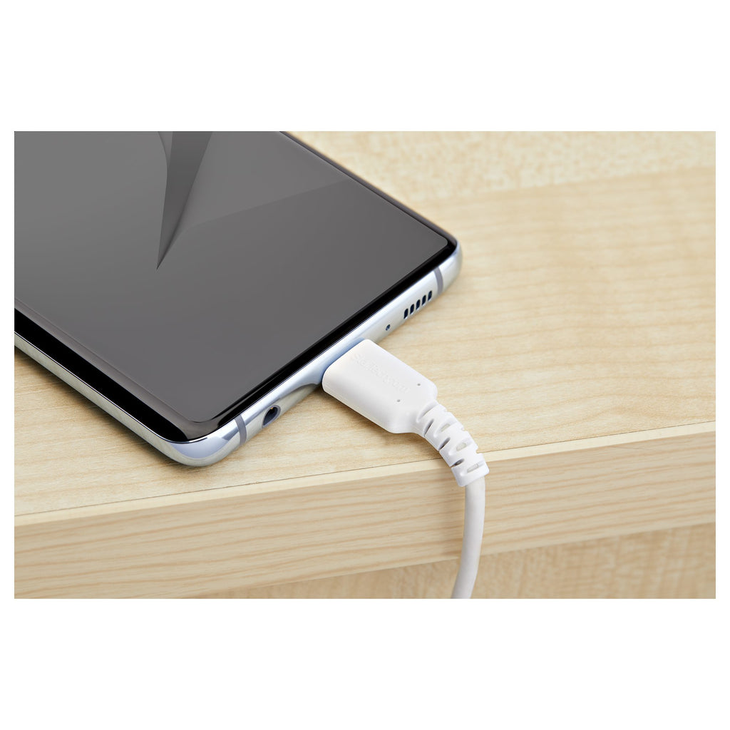 StarTech.com StarTech.com Câble de Charge Rapide USB-C de 1m, Robuste, Charge et Synchronisation, 60W (3A) PD, USB 2.0, Gaine TPE Blanche et Fibre d'Aramide - Cordon de Charge USB C