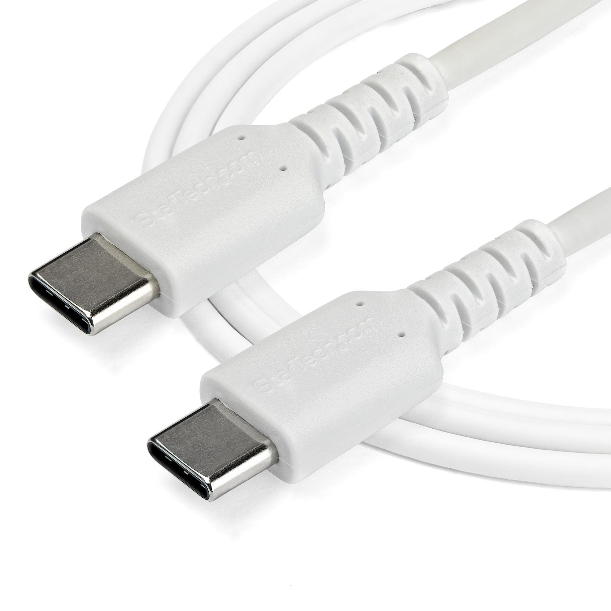 StarTech.com StarTech.com Câble de Charge Rapide USB-C de 2m, Robuste, Charge et Synchronisation, 60W (3A) PD, USB 2.0, Gaine TPE Blanche et Fibre d'Aramide - Cordon de Charge USB C