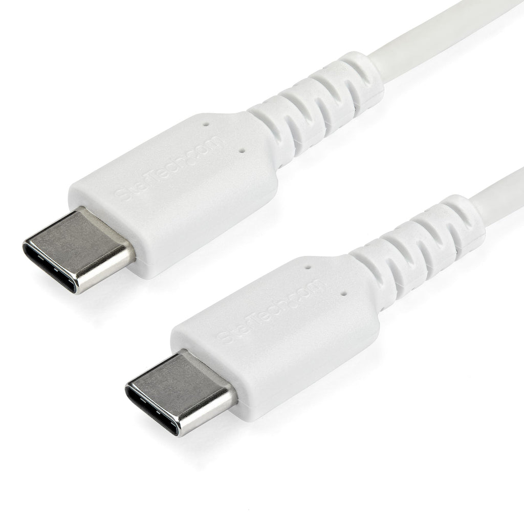 StarTech.com StarTech.com Câble de Charge Rapide USB-C de 2m, Robuste, Charge et Synchronisation, 60W (3A) PD, USB 2.0, Gaine TPE Blanche et Fibre d'Aramide - Cordon de Charge USB C