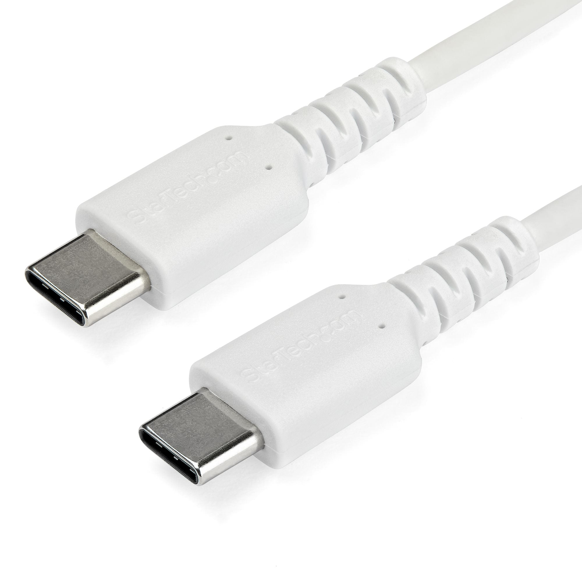 StarTech.com StarTech.com Câble de Charge Rapide USB-C de 2m, Robuste, Charge et Synchronisation, 60W (3A) PD, USB 2.0, Gaine TPE Blanche et Fibre d'Aramide - Cordon de Charge USB C