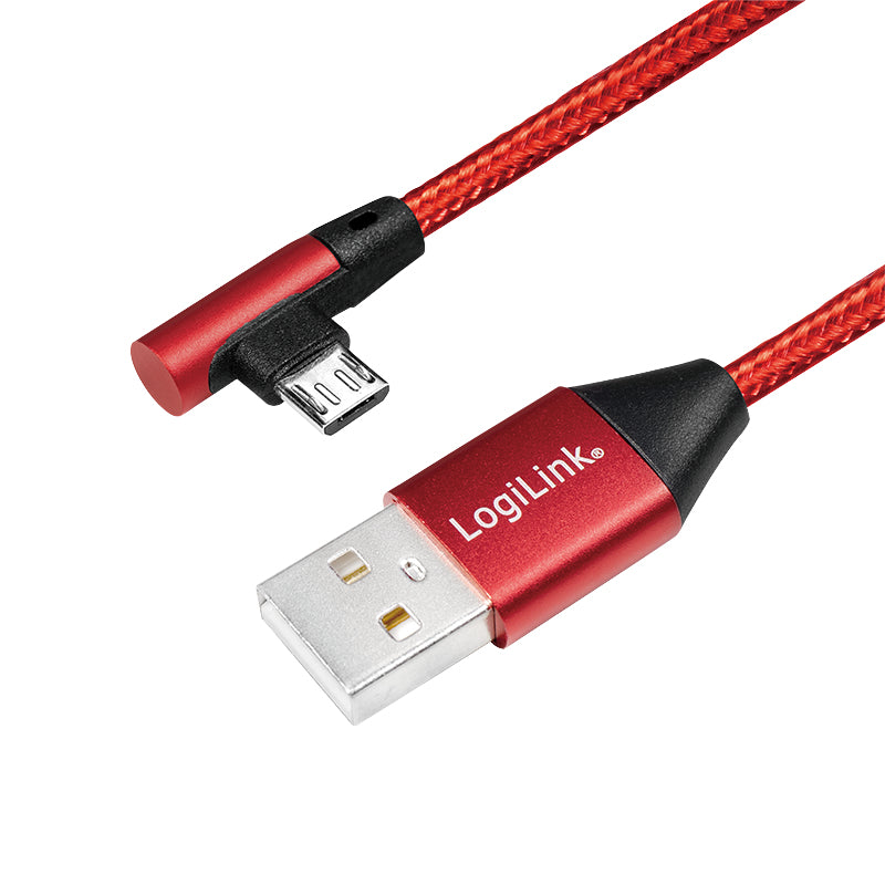 LogiLink CU0149 câble USB USB 2.0 0,3 m USB A Micro-USB B 0,48 Gbit/s Rouge