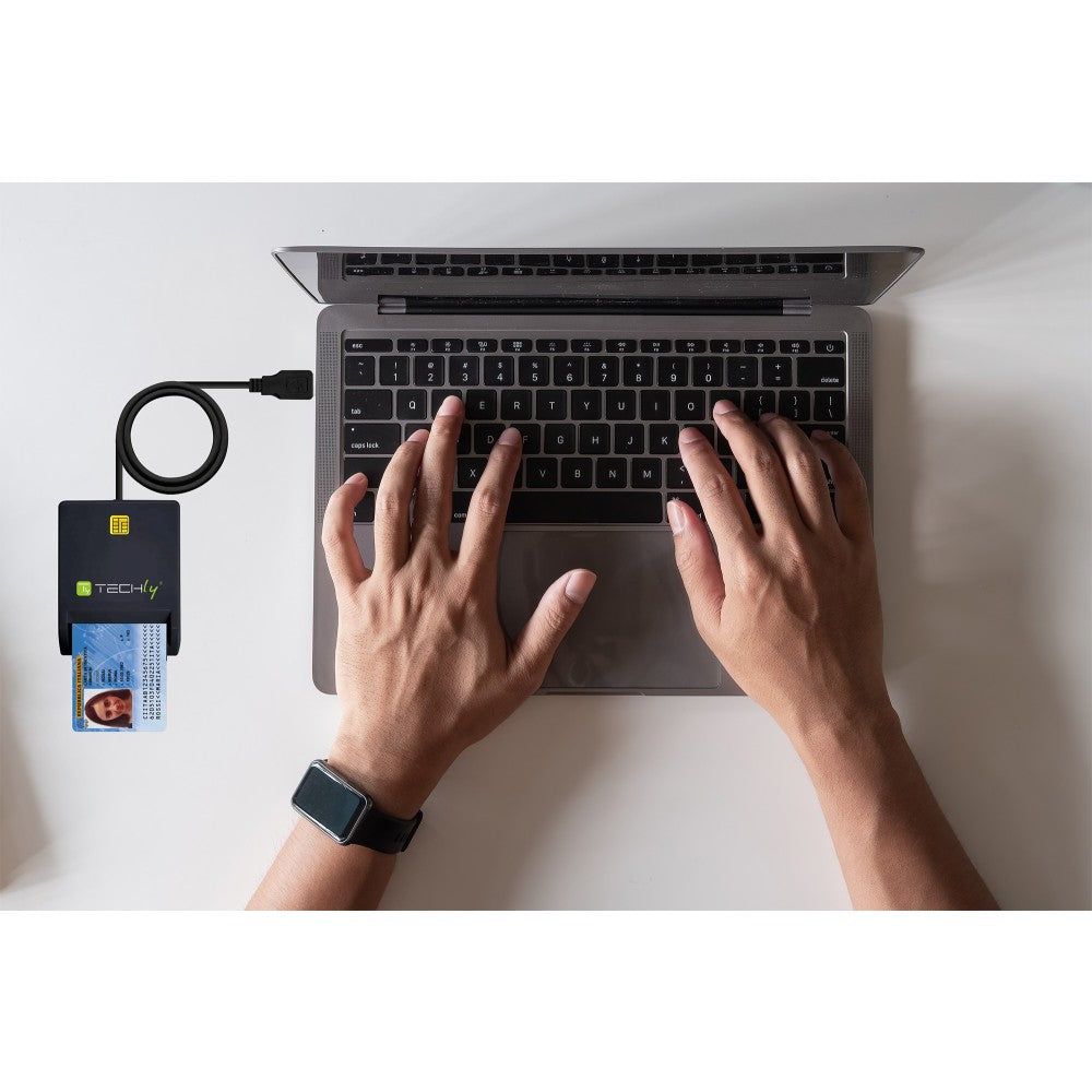 Techly I-CARD CAM-USB2TYC lecteur de cartes à puce Intérieure USB USB 2.0 Noir