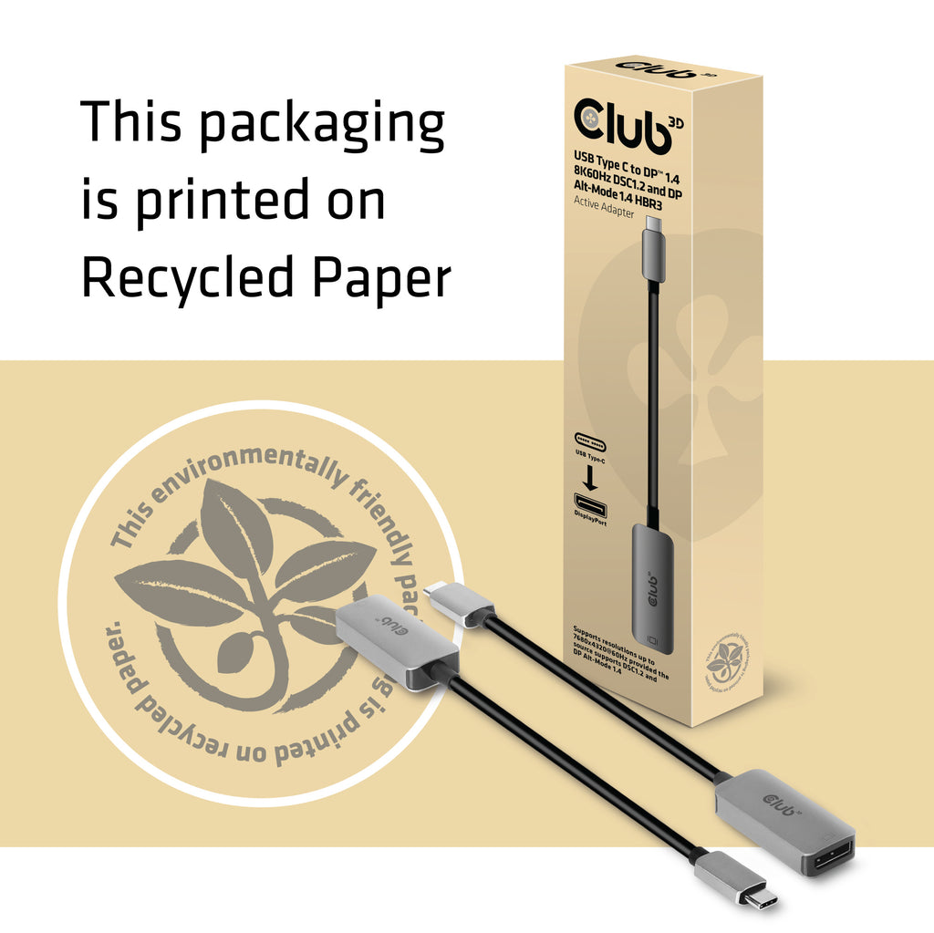 CLUB3D CAC-1567 adaptateur graphique USB 7680 x 4320 pixels Noir, Argent