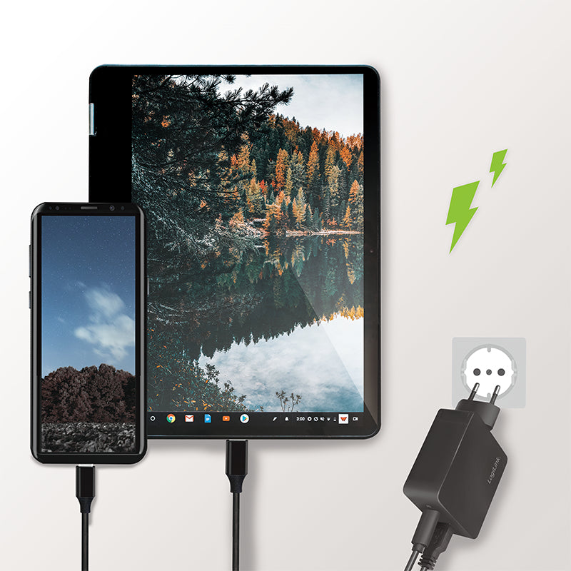 LogiLink PA0220 chargeur d'appareils mobiles Universel Noir Secteur Charge rapide Intérieure