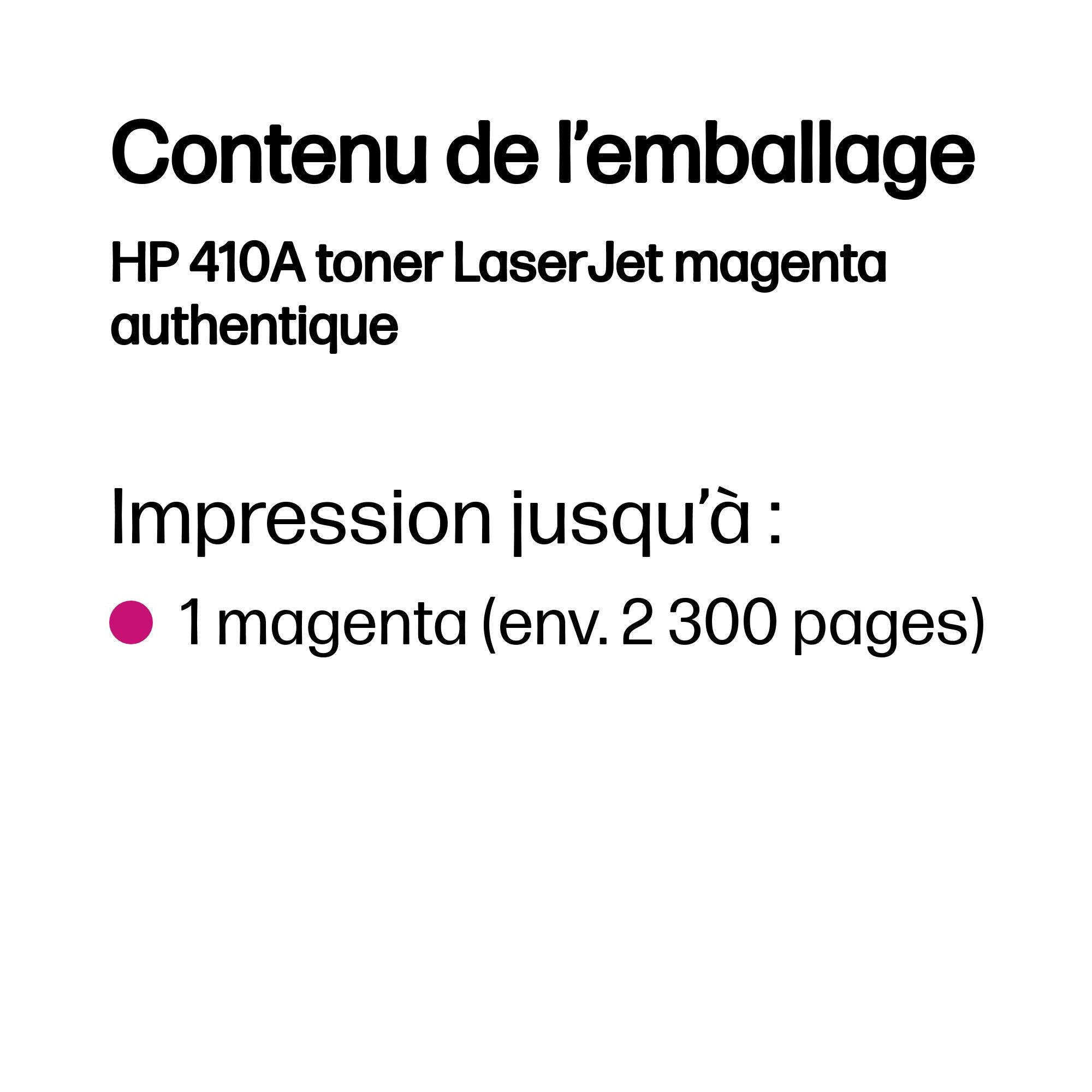 HP 410A toner LaserJet magenta authentique
