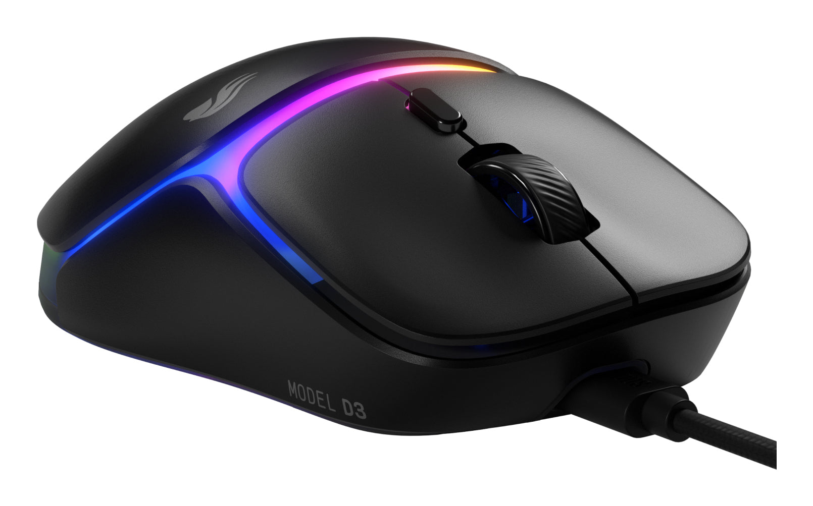 Glorious Gaming Glorious Gaming - Souris gaming filaire Modèle D3 - Ultralégère 57 g, Switch optiques 130M clics, Capteur BAMF 3.0 30k DPI, Suivi 750 IPS, Accélération 50 G, compatible toutes prises en main - Noire