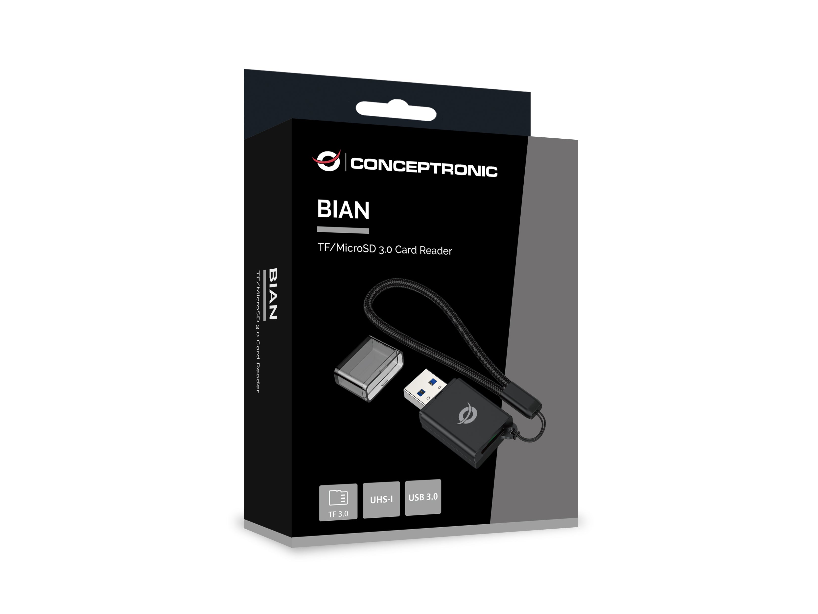 Conceptronic BIAN07B lecteur de carte mémoire USB 3.2 Gen 1 (3.1 Gen 1) Type-A Noir