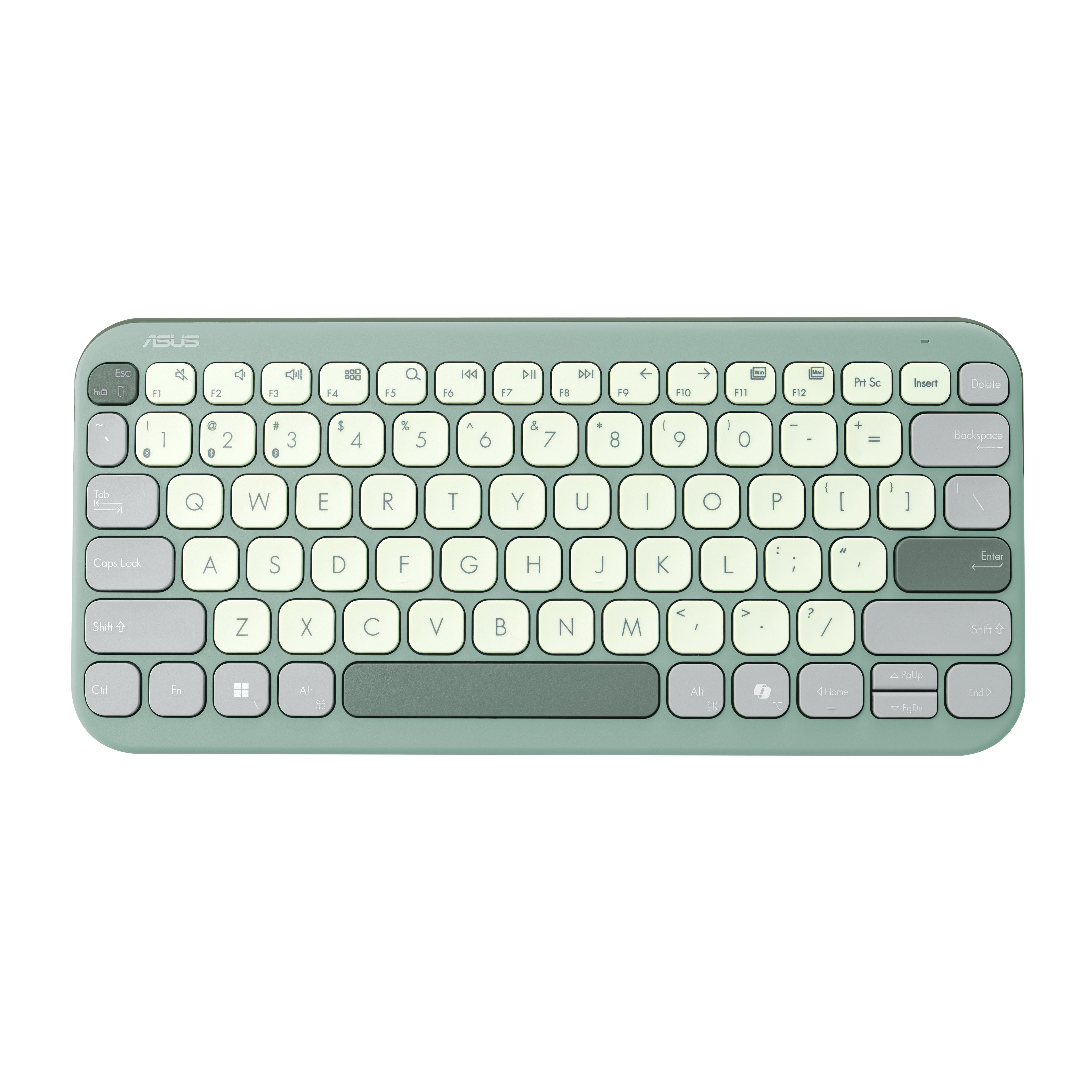 ASUS KW100 KEYBOARD/GN/GE/81 clavier Maison Bluetooth QWERTZ Allemand Vert, Vert clair