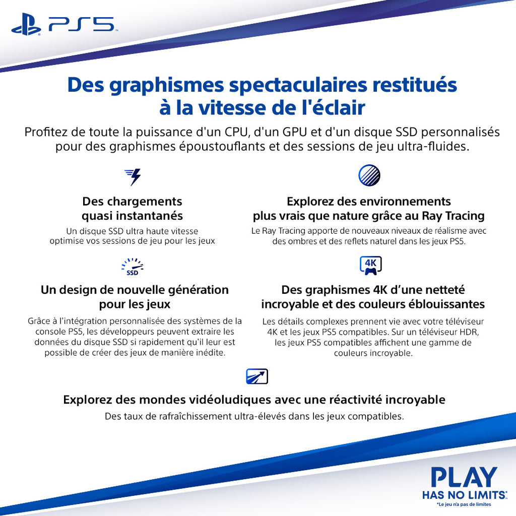 Sony Interactive Entertainment PlayStation 5 1 To Wifi Noir, Blanc