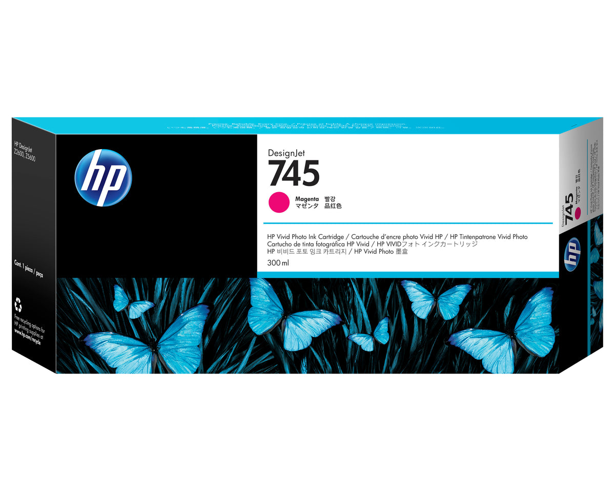 HP Cartouche d'encre DesignJet 745 magenta, 300 ml
