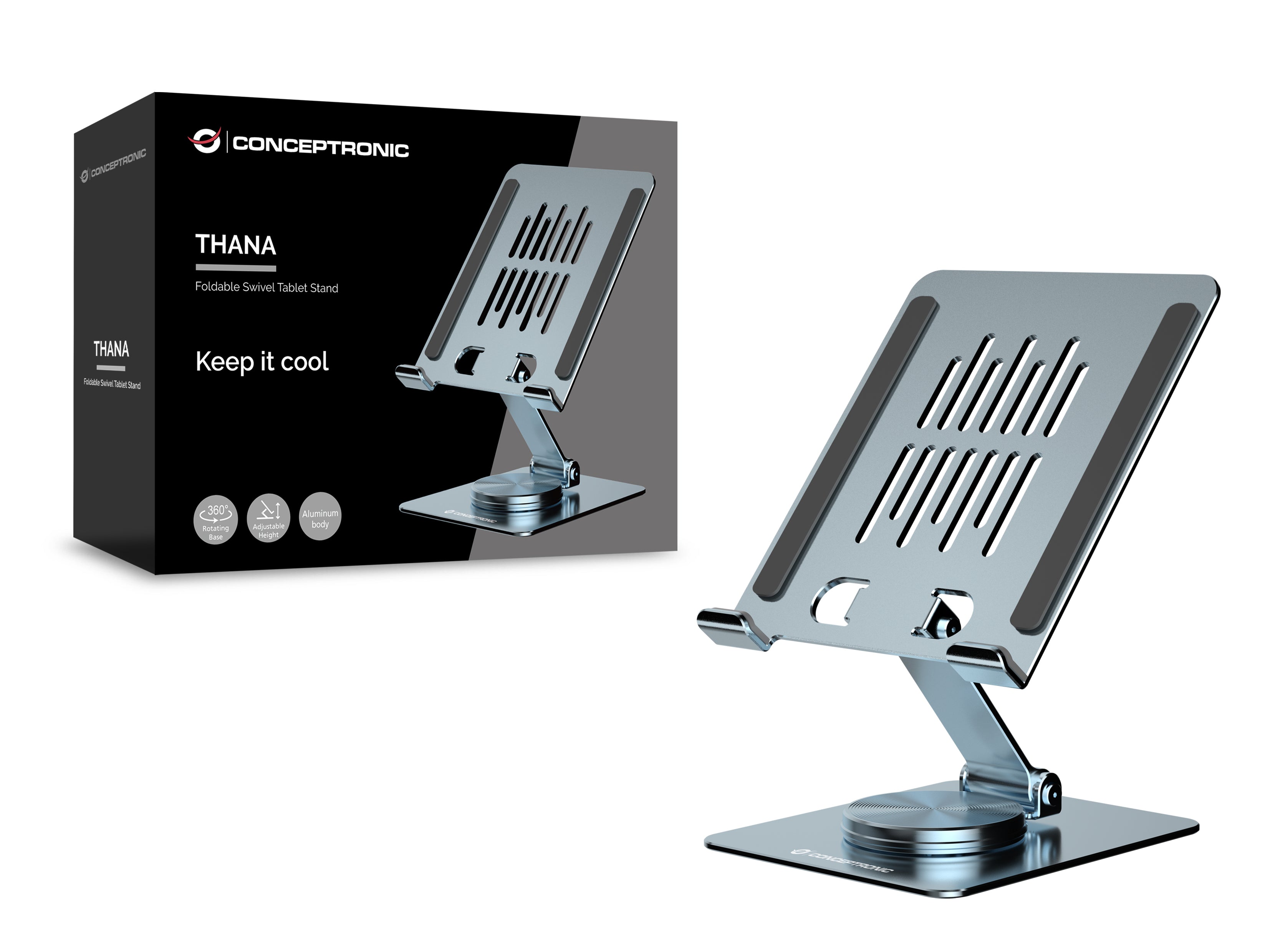 Conceptronic THANA09G chariot et support multimédia Gris Tablette