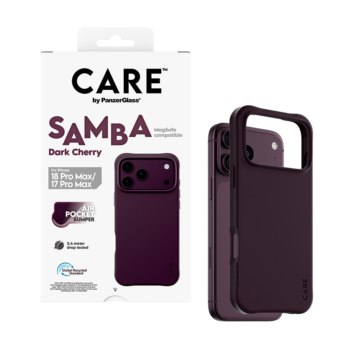 PanzerGlass CARE™ by ® Samba Case Dark Cherry w. MagSafe iPhone 2026 Pro Max | 17 Pro Max coque de protection pour télép