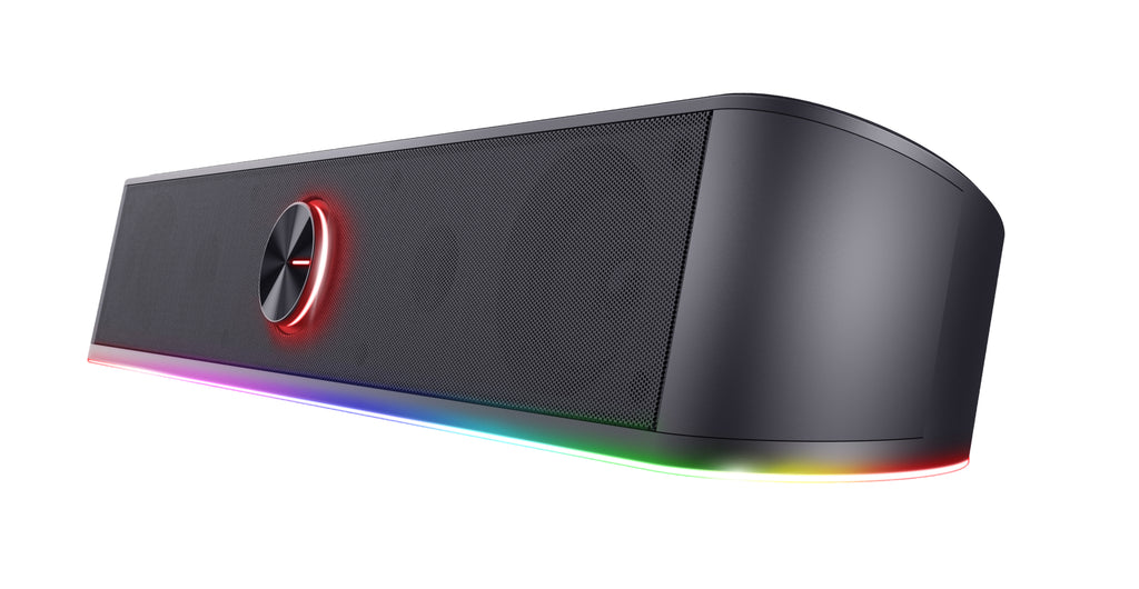 Trust GXT 619 Thorne Barre de Son Gaming RGB, 2.0 Canaux, 12W RMS, Noir