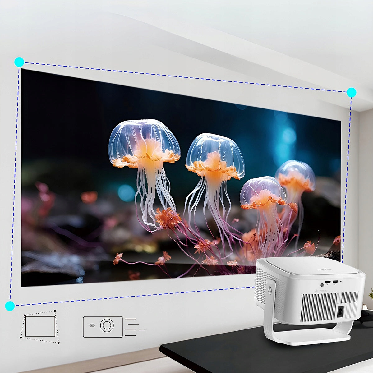 Mini-projecteur portable Android 14 avec Wi-Fi, Full HD, 4K et 8K pour téléphone Zenwire PrimeView IMC460 Pro