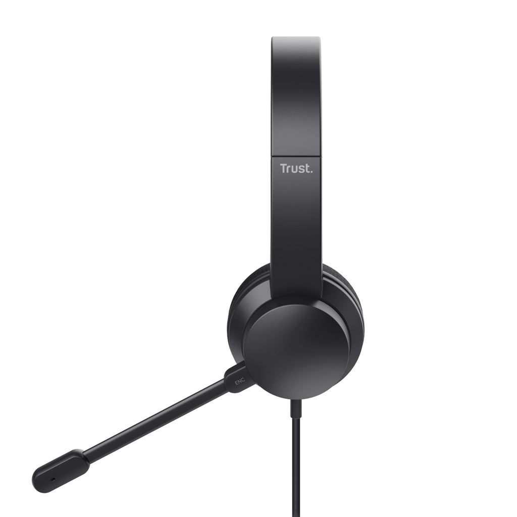 Trust HS-260 Casque Avec fil Minerve Bureau/Centre d'appels USB Type-A Noir