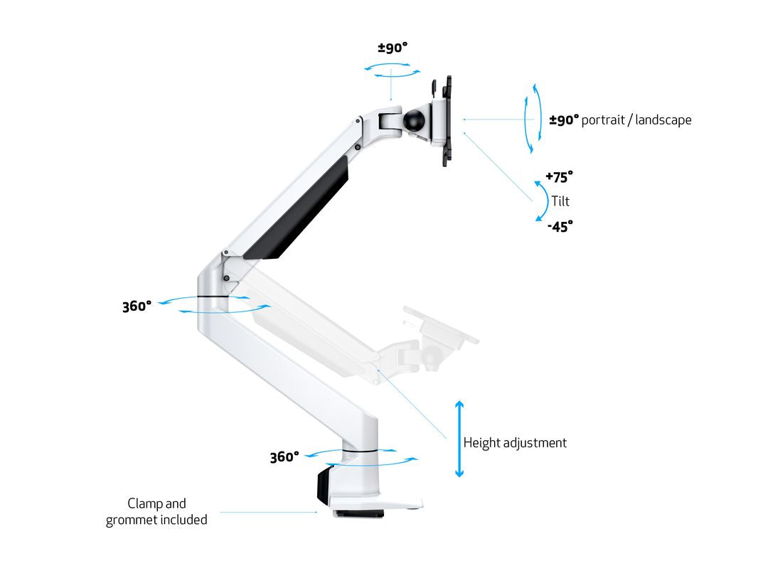 Multibrackets 7150 Support d'Écran Plat pour Bureau jusqu'à 32 pouces, Blanc