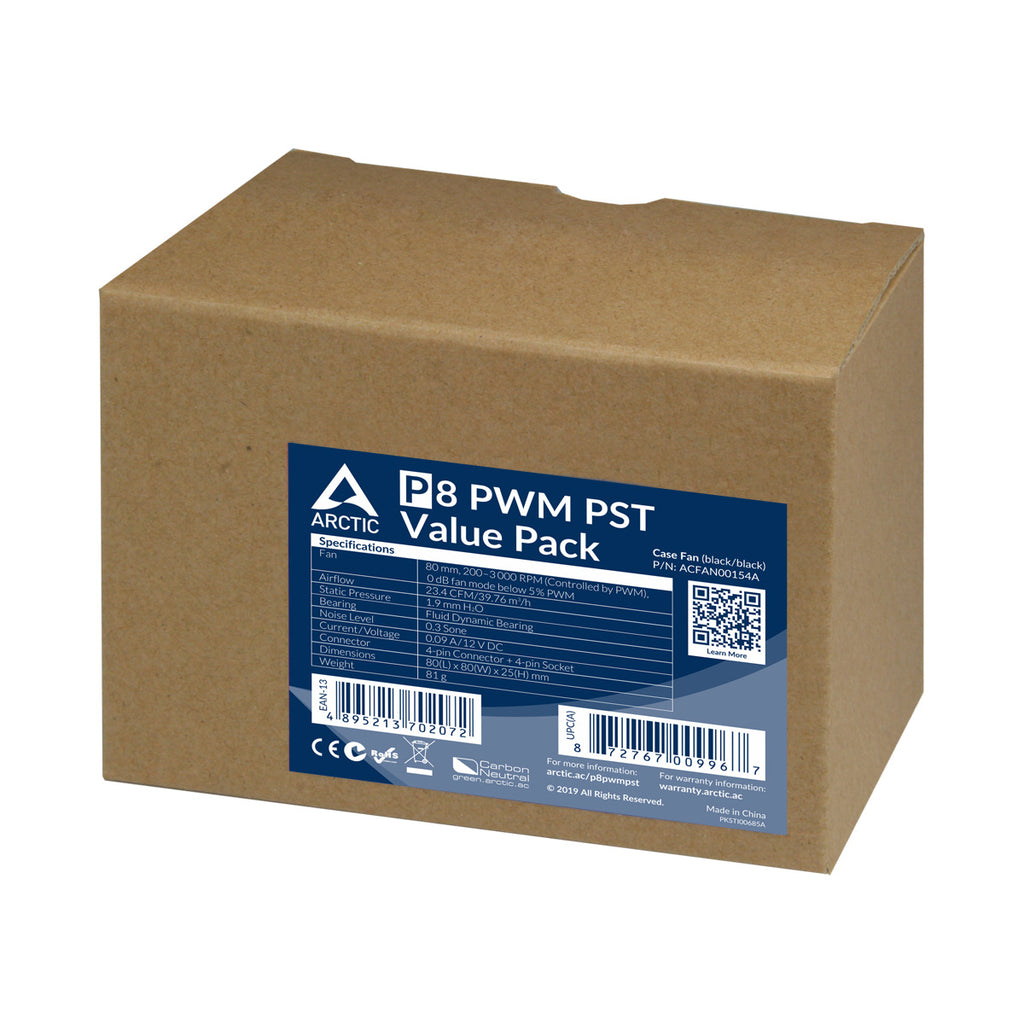 ARCTIC P8 PWM PST Boitier PC Ventilateur 8 cm Noir