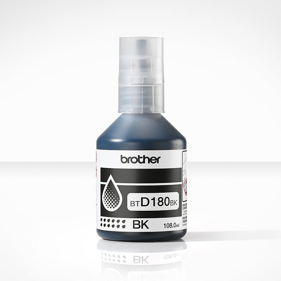 Bouteille d'encre Compatible Référence BTD180BK, Couleur Noire