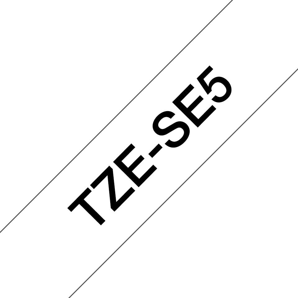 Brother TZE-SE5 ruban d'étiquette Noir sur blanc TZ/TZe