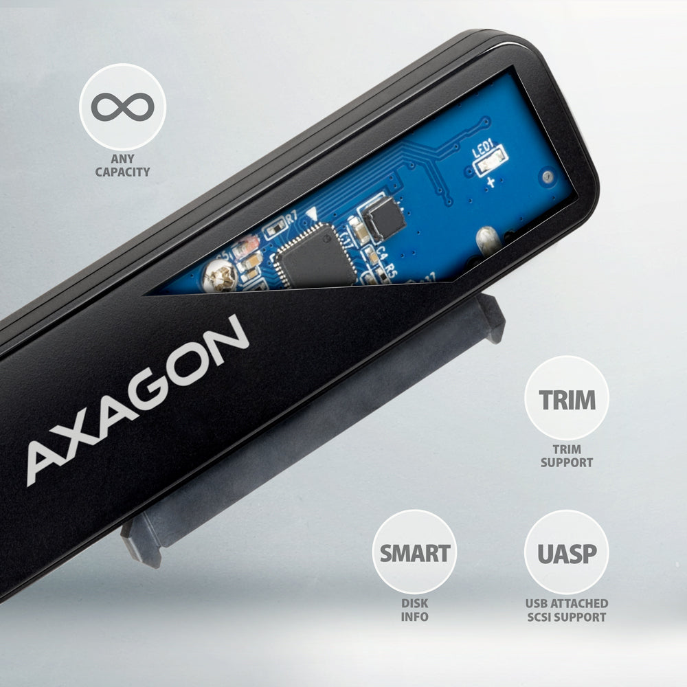 Axagon ADSA-FP2C USB-C 5Gbps - SATA 6G, 2.5 SSD/HDD SLIM adapter - Adapter - Digital/Daten carte et adaptateur d'interfaces