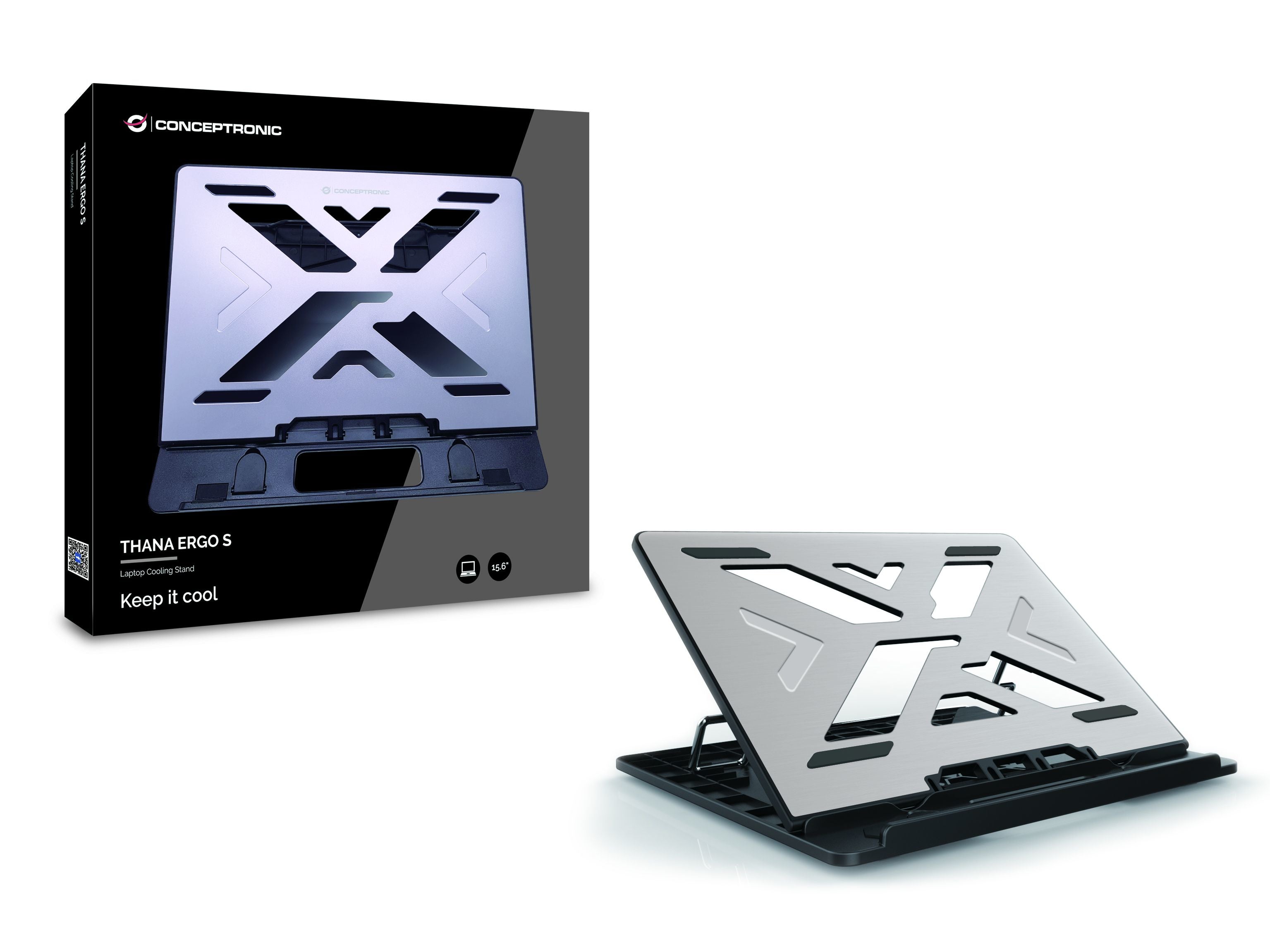 Conceptronic THANA ERGO S, Laptop Cooling Stand Supports de Laptop Gris 39,6 cm (15.6")